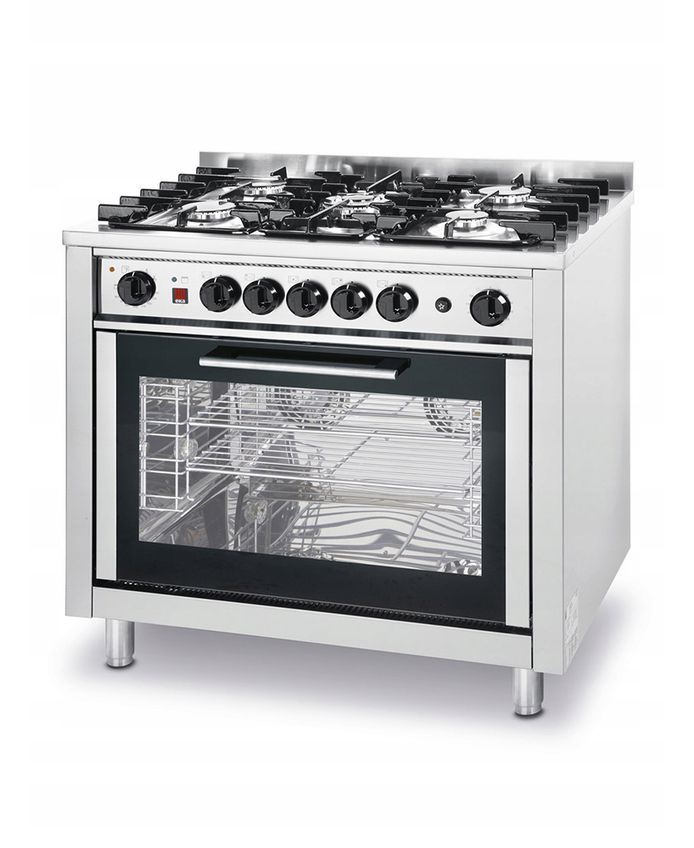 Plynový šporák Kitchen line, 5 horákový s el. konvekčnou rúrou a grilom