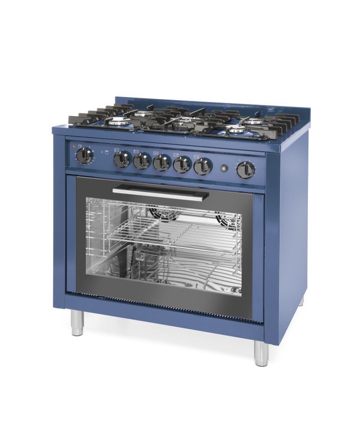Plynový šporák Kitchen line, 5 horákový s el. konvekčnou rúrou a grilom
